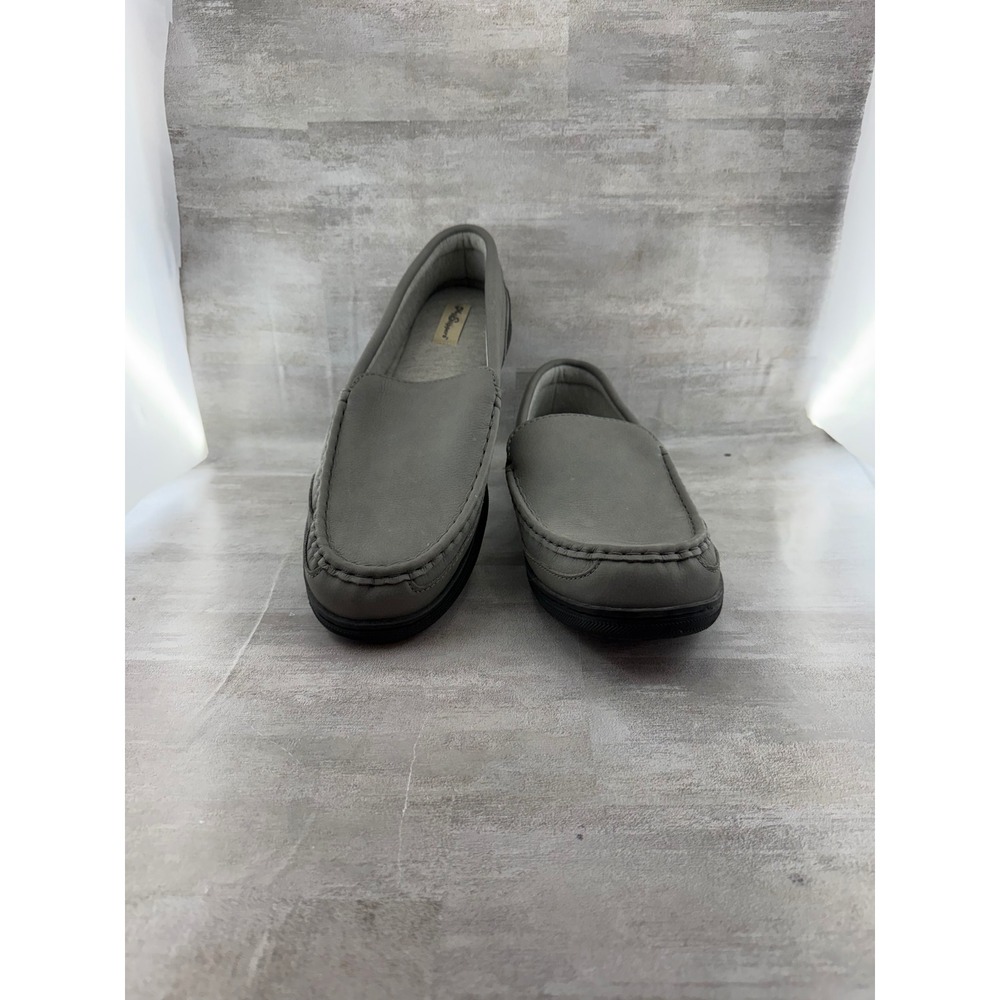 MySlippers by MyPillow Men Grey Leather Moccasin Loafers 74460-08 Size 14